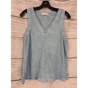 Bella Dahl Light Blue Sleeveless V-Neck Tank Top L